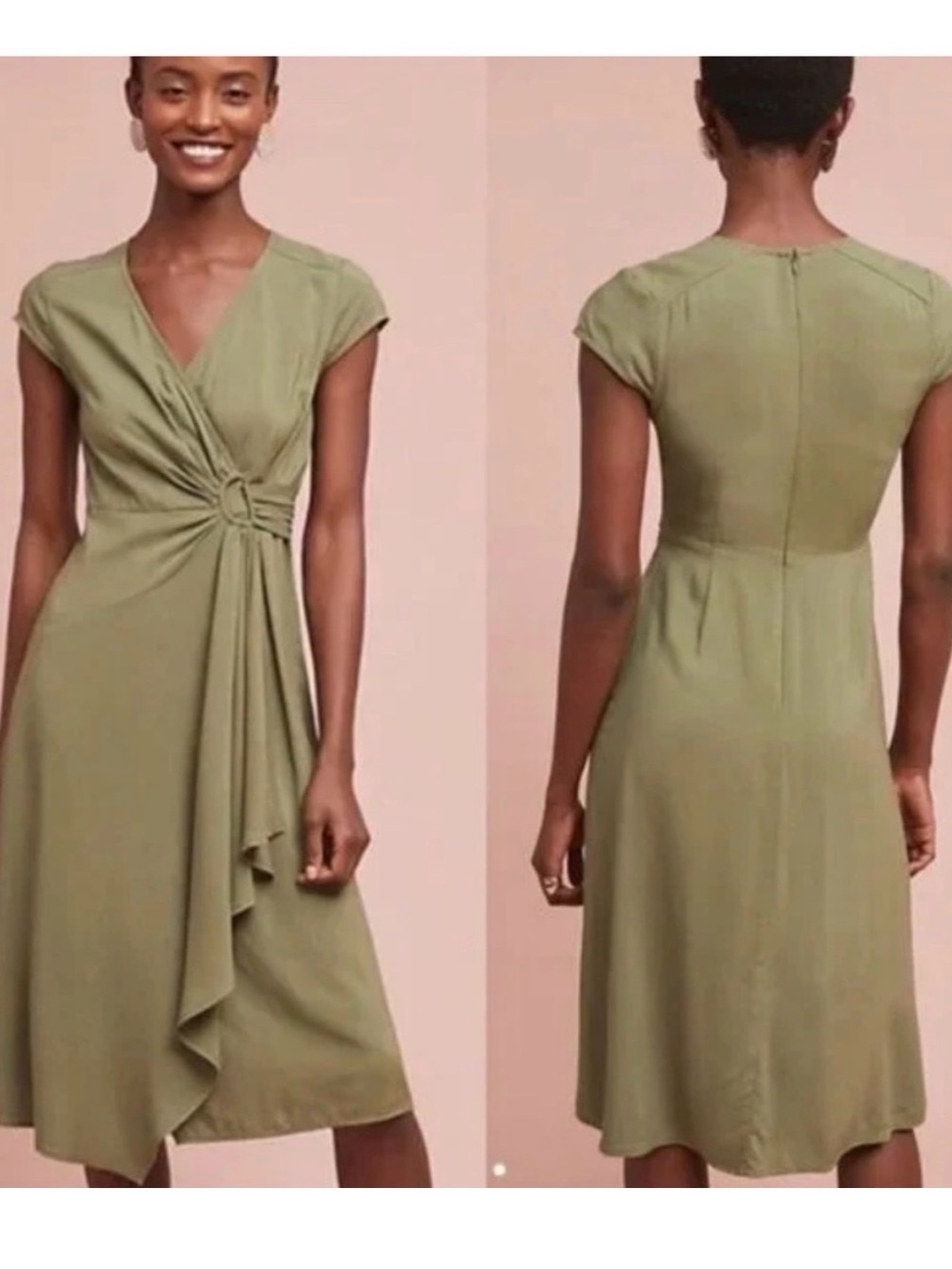 Anthropologie Maeve Rayna Dress Olive Size 00